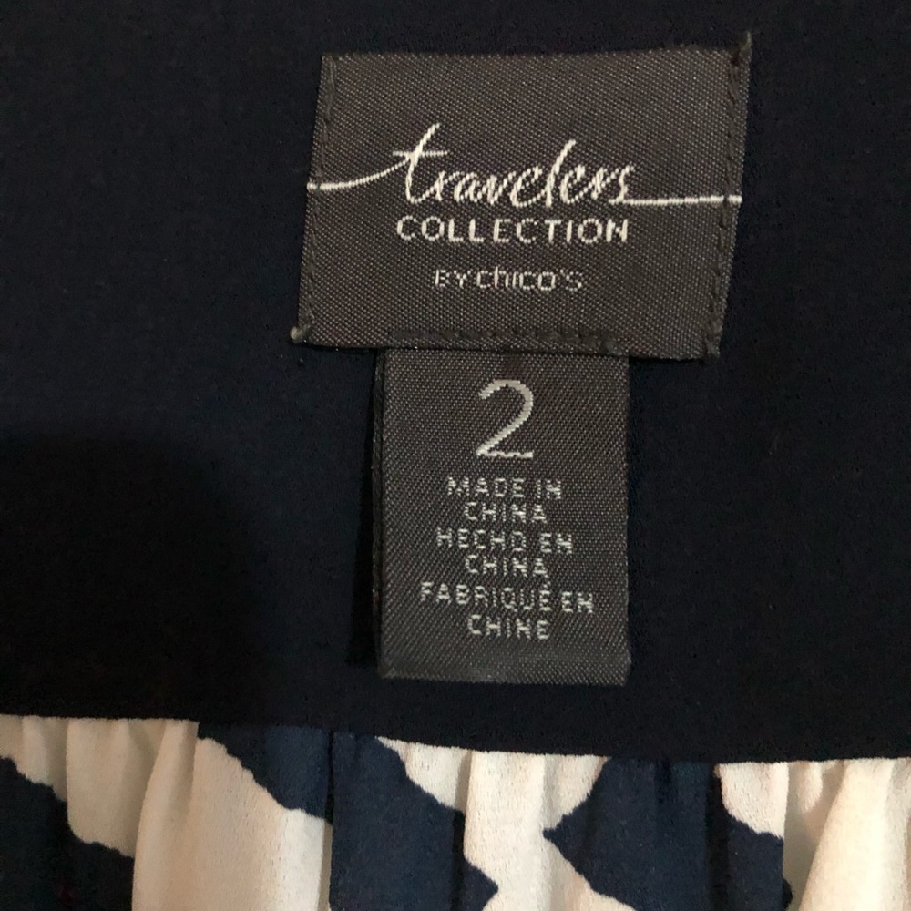 Chicos Polyester Split Neck Blouse With Tassels. … - image 3